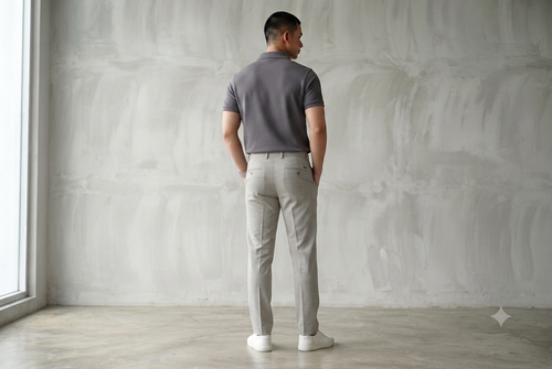 Slim Fit Mid-Rise Trousers – P Green